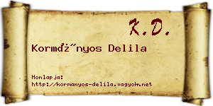 Kormányos Delila névjegykártya