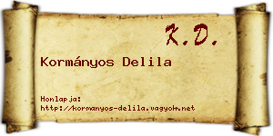 Kormányos Delila névjegykártya